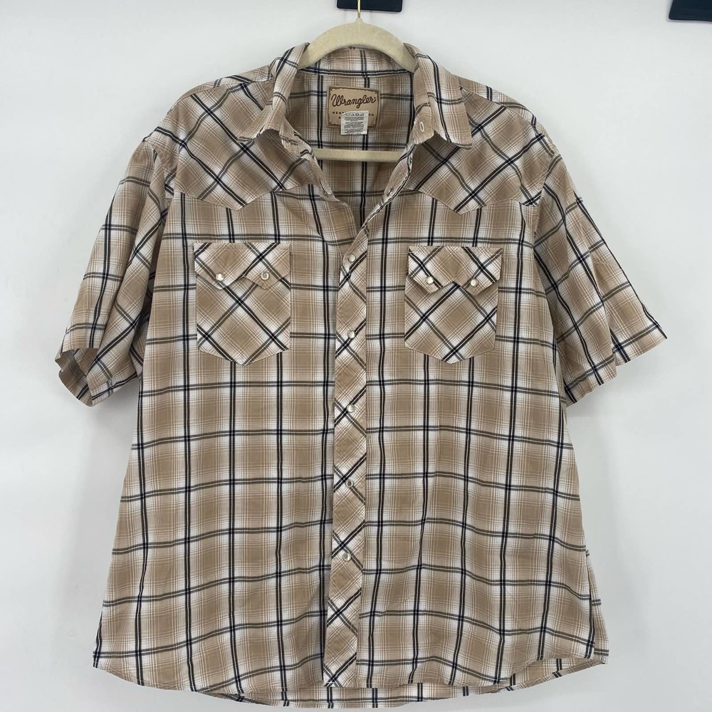 Men’s Wrangler Pearl Snap Button Front Shirt Size 3XL XXXL